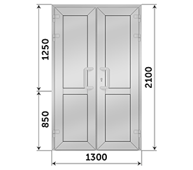 Двухстворчатая дверь глухая ТАТПРОФ 1300x2100