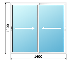 Двухстворчатое окно Realit 1400x1200