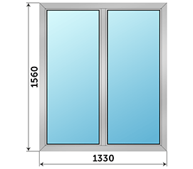 Двухстворчатое окно NEWTEC 1330x1560